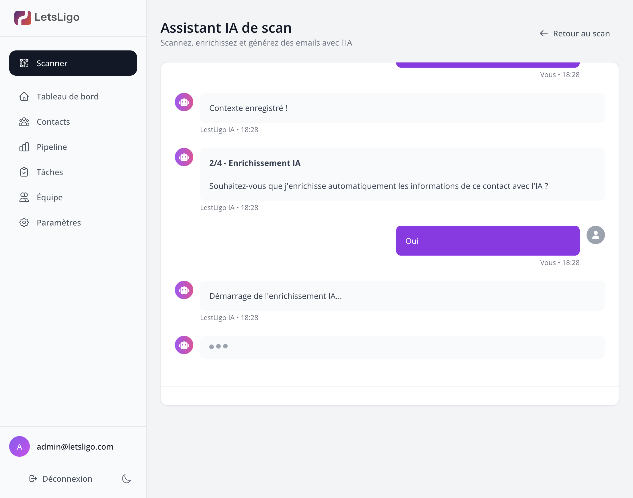 Assistant IA - Contact enrichi
