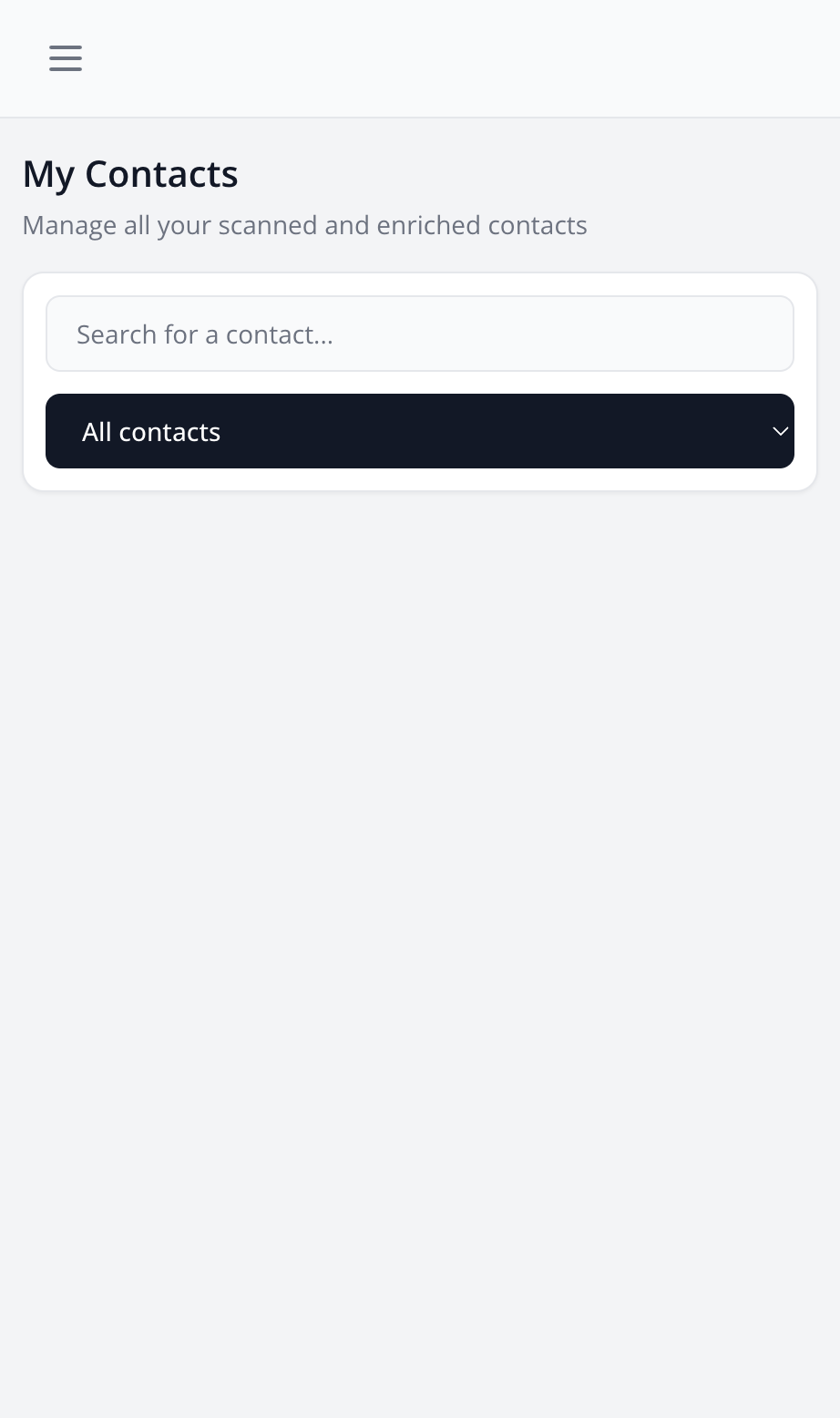 Recherche et filtres de contacts